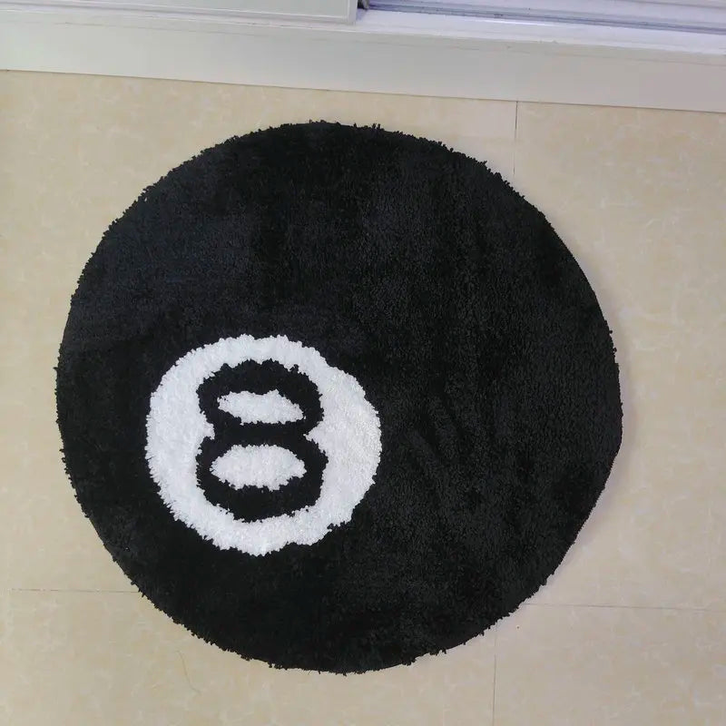 Halloween Magic 8-Ball Round Tufted Rug – Spooky Horror Movie Room Decor