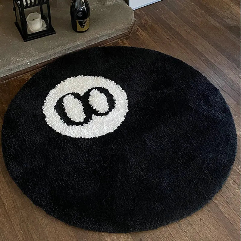 Halloween Magic 8-Ball Round Tufted Rug – Spooky Horror Movie Room Decor