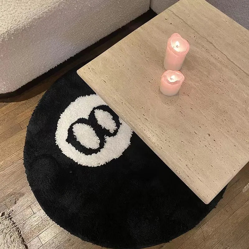 Halloween Magic 8-Ball Round Tufted Rug – Spooky Horror Movie Room Decor