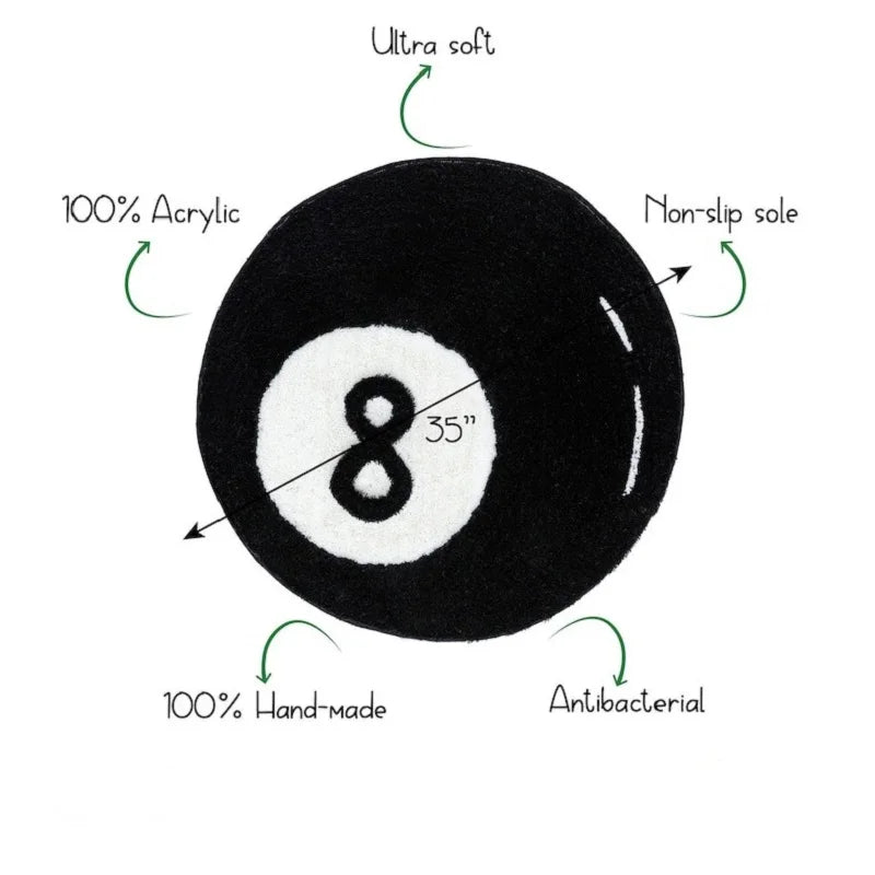 Halloween Magic 8-Ball Round Tufted Rug – Spooky Horror Movie Room Decor