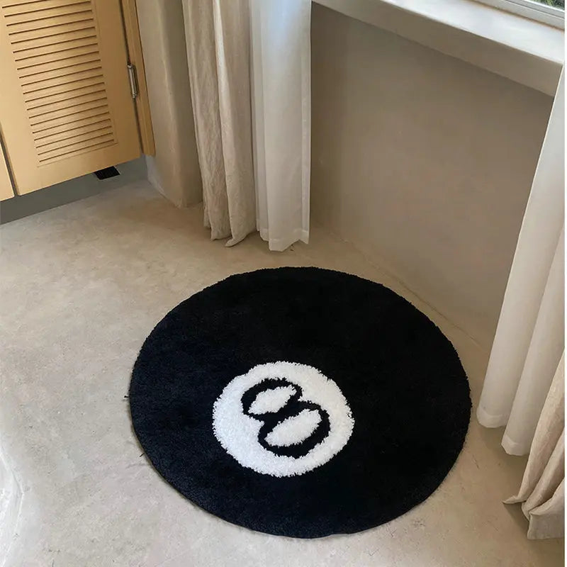 Halloween Magic 8-Ball Round Tufted Rug – Spooky Horror Movie Room Decor