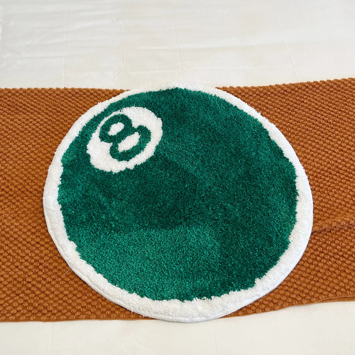 8-Ball Billiards Round Plush Rug