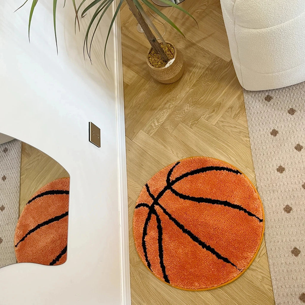 Basketball Tufted Rug – Handmade Sports-Themed Bedroom & Living Room Mat