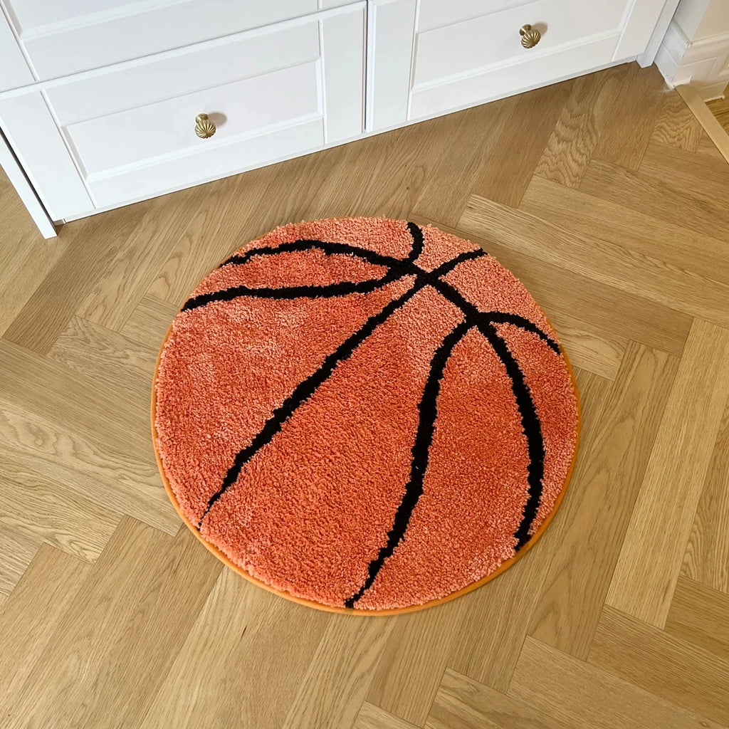 Basketball Tufted Rug – Handmade Sports-Themed Bedroom & Living Room Mat