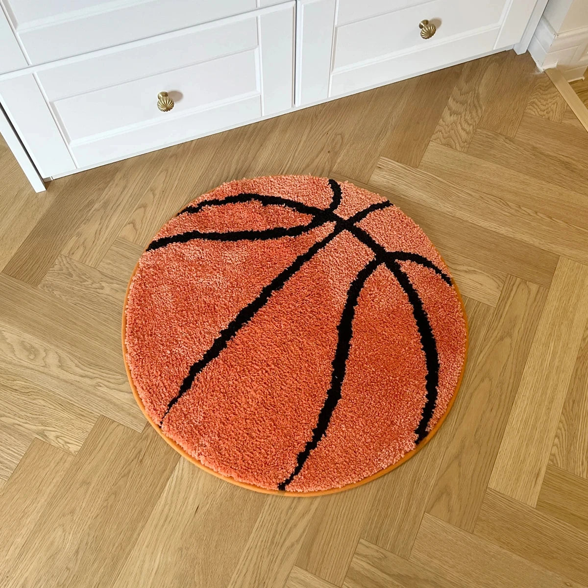 Basketball Tufted Rug – Handmade Sports-Themed Bedroom & Living Room Mat