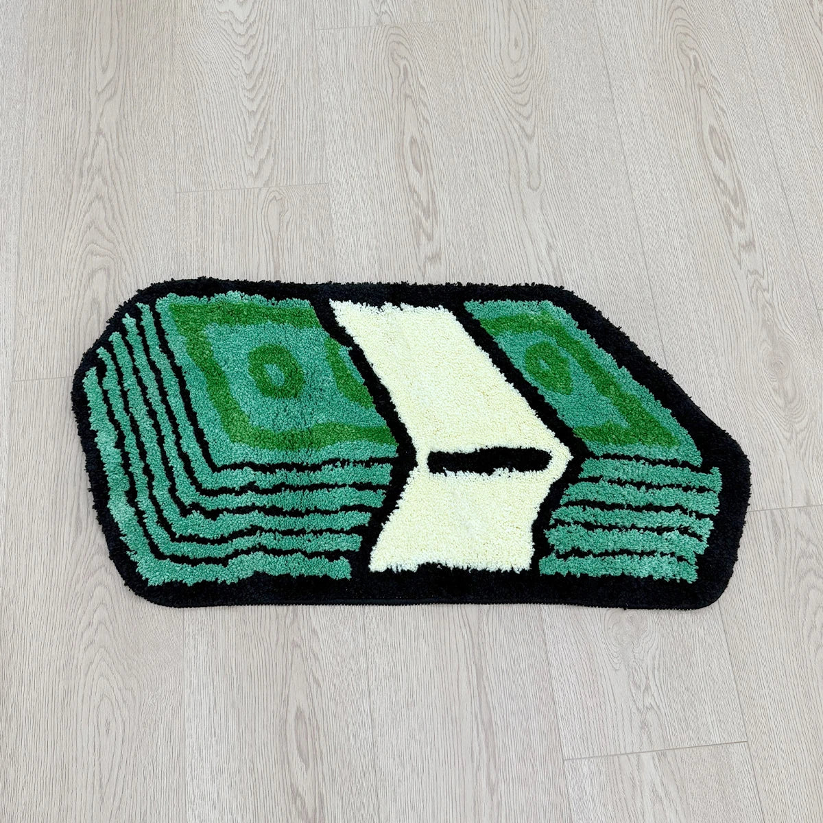 Cartoon Dollar Bill Tufted Rug – Money-Themed Aesthetic Bathroom Mat
