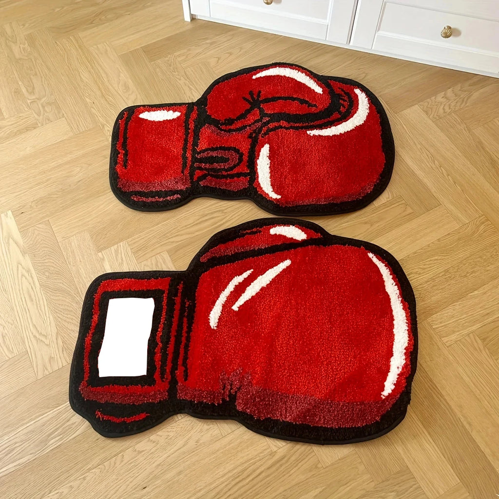 Boxing Gloves Fluffy Tufted Accent Rug