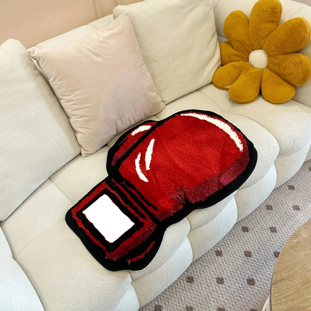 Boxing Gloves Fluffy Tufted Accent Rug