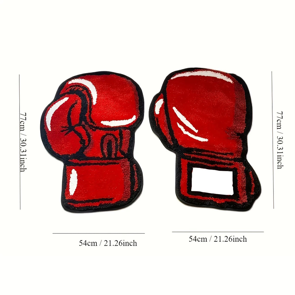 Boxing Gloves Fluffy Tufted Accent Rug