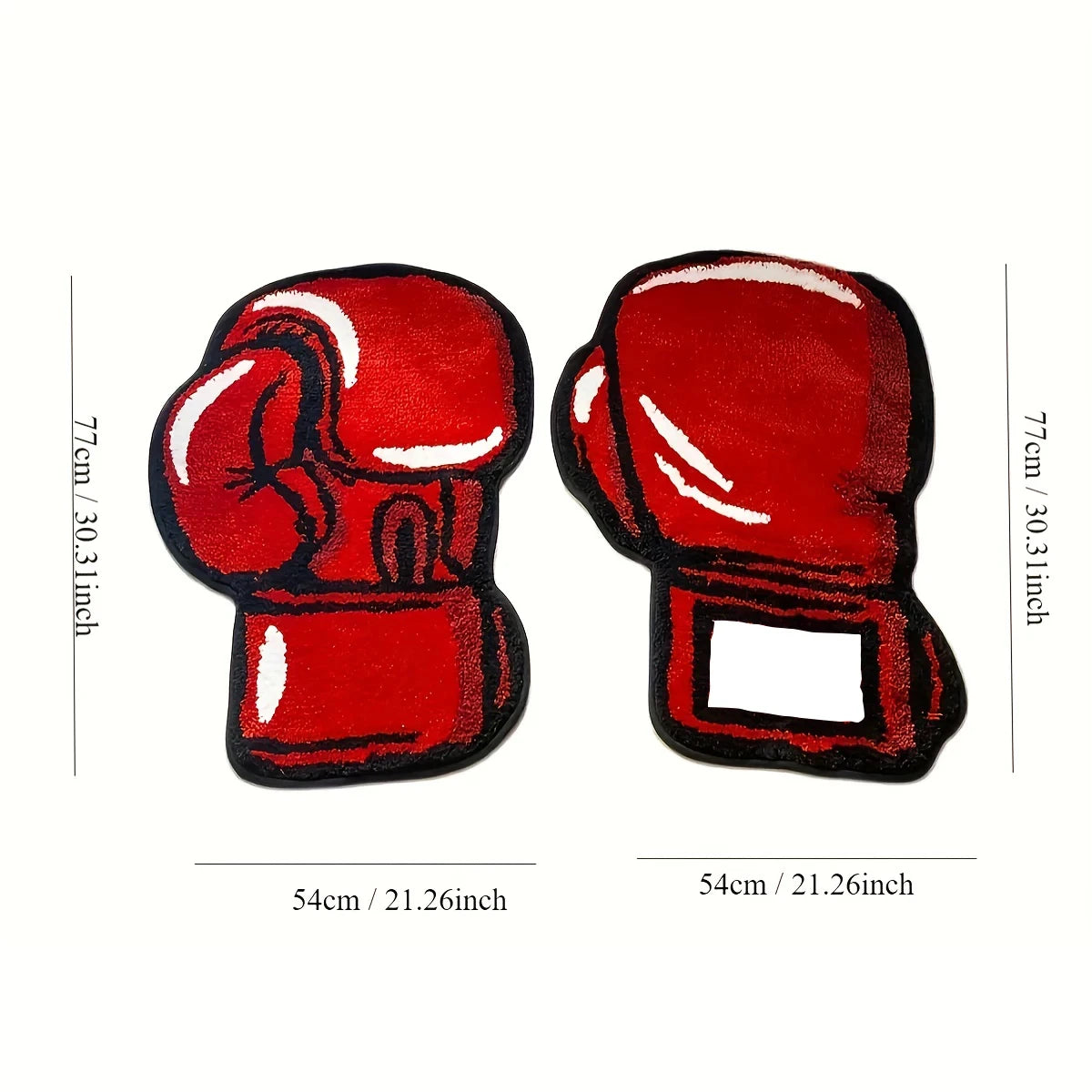 Boxing Gloves Fluffy Tufted Accent Rug